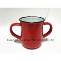 Enamel Mug with Enamel Double Hand Logo Printing